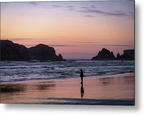 Beaches Metal Print featuring the photograph Solitary Reflections by Steven Clark