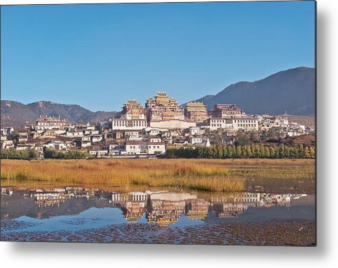 Tranquility Metal Print featuring the photograph Songzanlin Monastery, Shangri-la China by Nutexzles