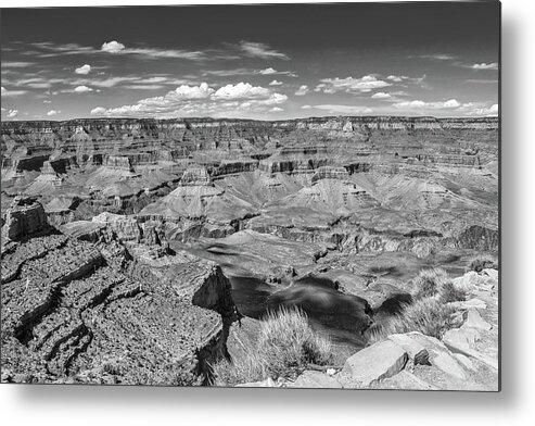 Grand Canyon National Park Metal Print featuring the photograph South Kaibab Trail 44 black and white by Marisa Geraghty Photography