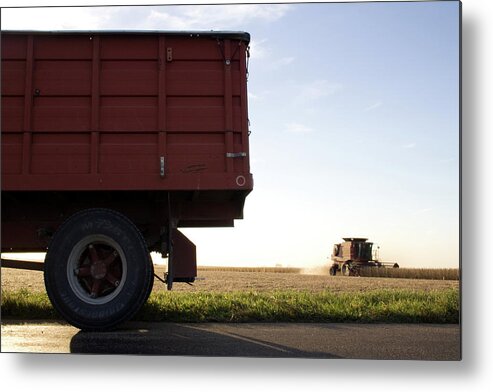 Soybean Harvesting Metal Print featuring the photograph Soybean Harvesting by Dylan Punke