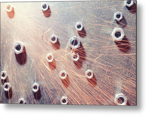 Large Group Of Objects Metal Print featuring the photograph Sparking Nuts by Shaunl