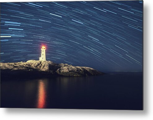 Seascape Metal Print featuring the photograph Spinning Over The Lighthouse by Shaunl