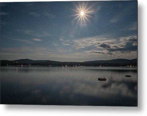 Spofford Lake New Hampshire Metal Print featuring the photograph Spofford Moon Burst by Tom Singleton
