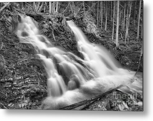 Sarail Falls Metal Print featuring the photograph Spring At Sarrail Falls Black And White by Adam Jewell