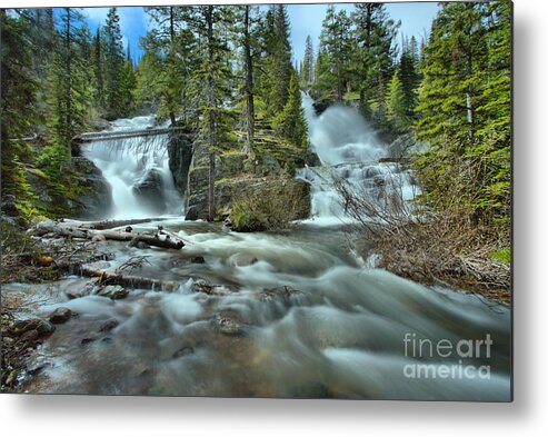 Twin Falls Metal Print featuring the photograph Springtime At Glacier Twin Falls by Adam Jewell