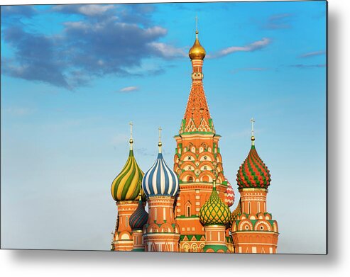 Built Structure Metal Print featuring the photograph St Basils Cathedral On Red Square In by Anddraw