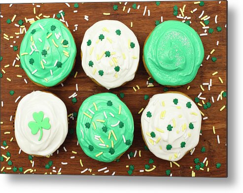 Holiday Metal Print featuring the photograph St. Patricks Cupcakes by Dustypixel