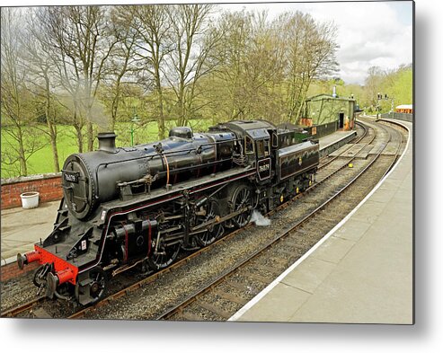 Britain Metal Print featuring the photograph Steam Loco 76079 at Pickering Station by Rod Johnson