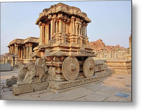 Tranquility Metal Print featuring the photograph Stone Chariot Hampi by Never Let Fear Stop Creativity
