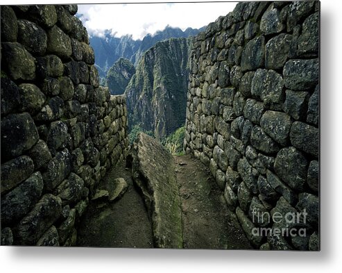 Machu Picchu Metal Print featuring the photograph Stone Walls Of Incan Ruins, Machu by Alisdair Jones