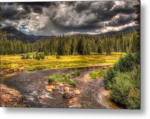 Soda Springs Metal Print featuring the photograph Storm Clouds Over Soda Springs Meadow by Mountain Dreams