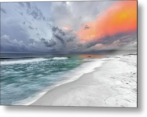 Clouds Metal Print featuring the photograph Stormy Sunrise - Gulf Shores Alabama by Norman Peay