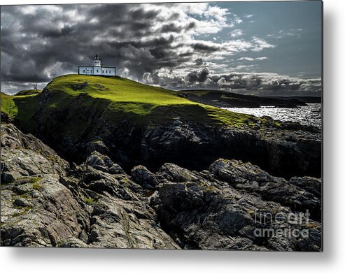 Scotland Metal Print featuring the photograph Strathy Point Lighthouse In Scotland by Andreas Berthold