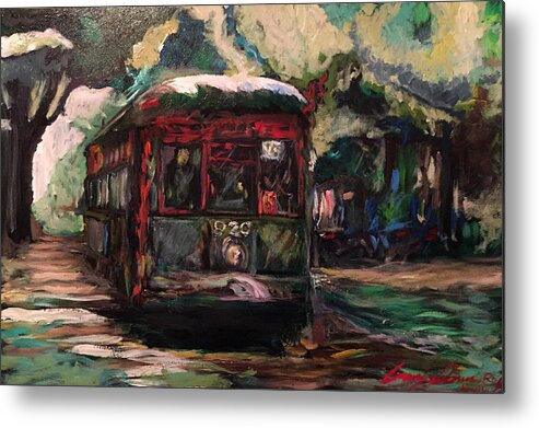 Streetcar Metal Print featuring the painting Streetcar by Amzie Adams