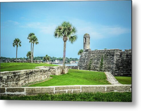 Florida Metal Print featuring the photograph Stunning Landscape of Castillo de San Marcos located in St. Augustine, Florida by Tammy Ray