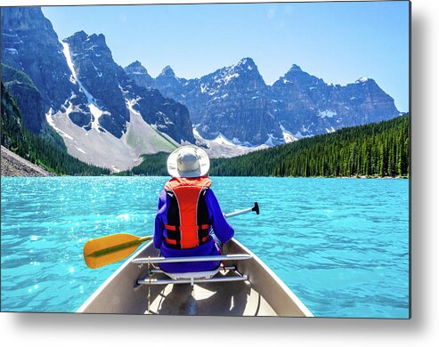 Moraine Lake Metal Print featuring the photograph Summer Day on Moraine Lake by Douglas Wielfaert