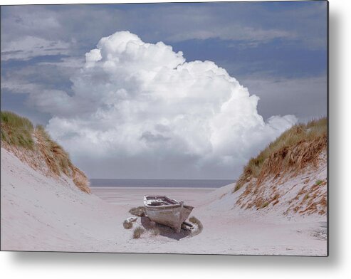 Boats Metal Print featuring the photograph Sun Beached in the Dunes by Debra and Dave Vanderlaan