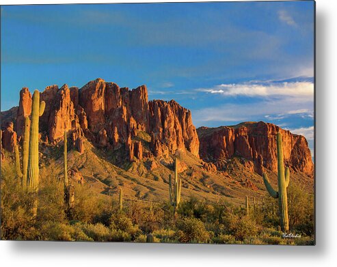 2016 Metal Print featuring the photograph Sunset at Superstition Mountain by Tim Kathka
