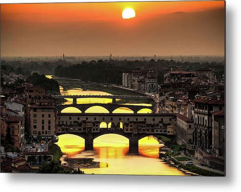 Sunset Metal Print featuring the photograph Sunset In Florence by Giuseppe Torre