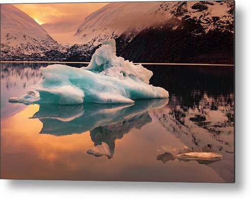 Alaska Metal Print featuring the photograph Portage Glacier Sunset by Scott Slone