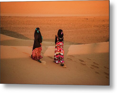 Muslim Women Metal Print featuring the photograph Sunset Walk by Jessica Levant