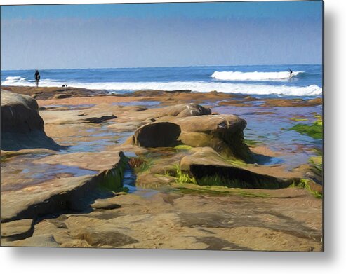 2019 Metal Print featuring the photograph Surfer at La Jolla Beach by Wade Brooks