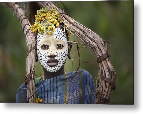 Ethiopia Metal Print featuring the photograph Suri Girl by Jose Beut