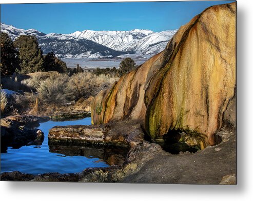  Metal Print featuring the photograph Travertine hot spring by John T Humphrey