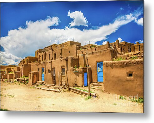 Photographs Metal Print featuring the photograph Taos Pueblo, New Mexico by Felix Lai