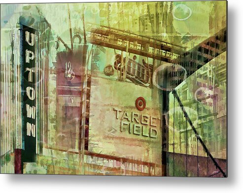 Uptown Metal Print featuring the digital art Target Field and Uptown by Susan Stone