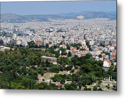 Ancient Agora Metal Print featuring the photograph Temple Of Hephaestus - The Old With The New by Janet Marie