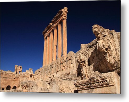 Statue Metal Print featuring the photograph Temple Of Jupiter, Baalbek, Lebanon by Yeowatzup