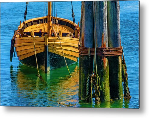 Boat Metal Print featuring the photograph Tethered by Dee Browning