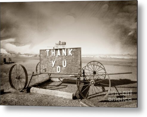 Thank You Wagon Metal Print featuring the photograph Thank You Wagon by Imagery by Charly