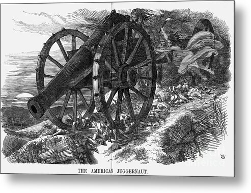 Engraving Metal Print featuring the drawing The American Juggernaut, 1864. Artist by Print Collector