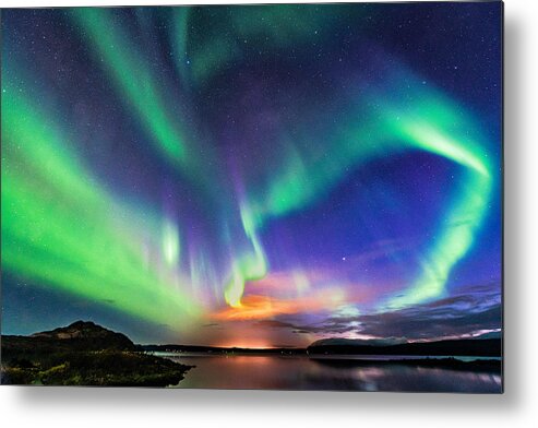 Aurora Metal Print featuring the photograph The Aurora In Iceland by Jeffrey C. Sink
