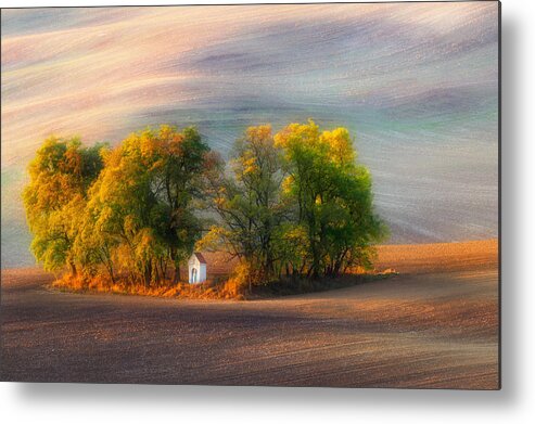 Moravia Metal Print featuring the photograph The Autumn Chapel by Piotr Krol (bax)