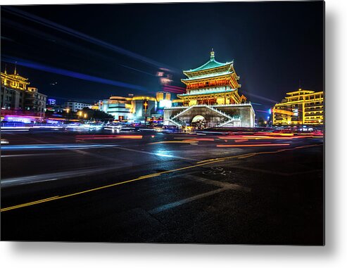 Built Structure Metal Print featuring the photograph The Bell Tower Of Xian by Nutexzles