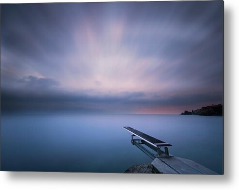 Sunrise Metal Print featuring the photograph The evening dive by Dominique Dubied