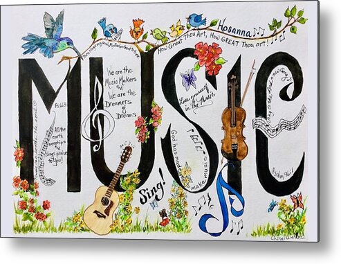 Music Metal Print featuring the painting The Gift by Cheryl Wallace