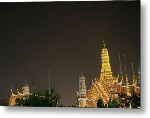 Southeast Asia Metal Print featuring the photograph The Grand Palace In Bangkok, Thailand by Tbradford