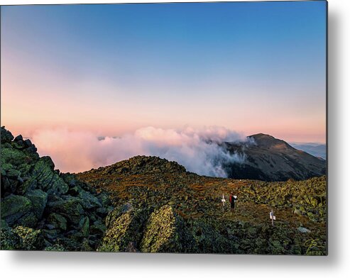Clouds Metal Print featuring the photograph The Hiker - Mt Jefferson, NH by Jeff Sinon