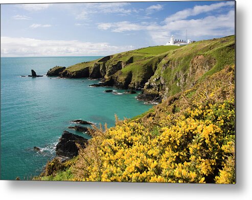 Viewpoint Metal Print featuring the photograph The Lizard Lighthouse From Housel Bay by David Clapp