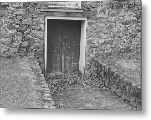 Waterloo Village Metal Print featuring the photograph The Mill Door - Waterloo Village by Christopher Lotito