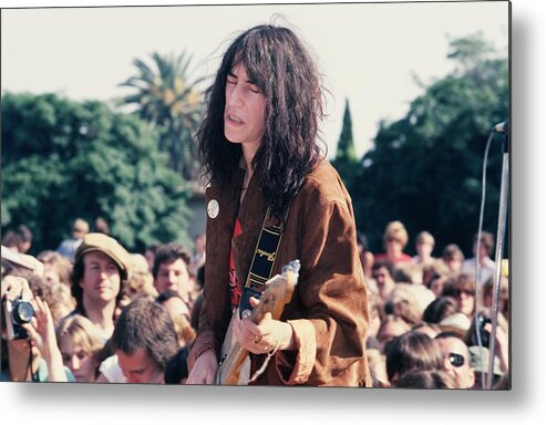 Rock Music Metal Print featuring the photograph The Patti Smith Group Perform In Los by Michael Ochs Archives