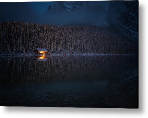 Lake Metal Print featuring the photograph The Peaceful Night by Leah Xu