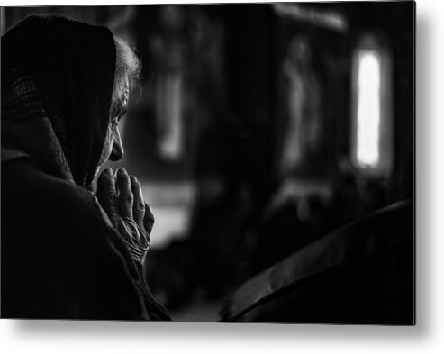 Pray Metal Print featuring the photograph The Prayer by Bogdan Caprariu