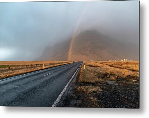 Iceland Metal Print featuring the photograph The Rainbow Road by Mark Hunter