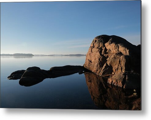 Sweden Metal Print featuring the pyrography The rock by Magnus Haellquist