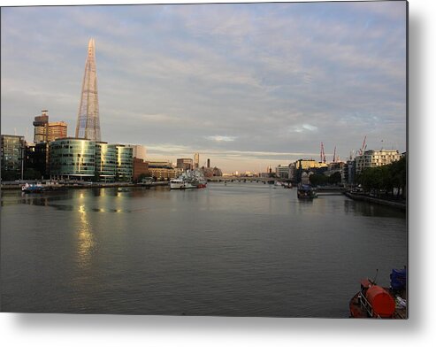 River Metal Print featuring the photograph The Thames and Shard at Night by Laura Smith